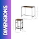 image 7 of Industrial Dining Table And 4 Stools Set Rustic Brown Brown