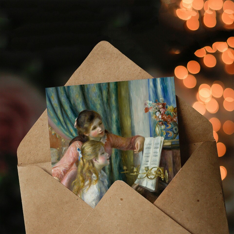 image 1 of Pierre Auguste Renoir Art Card Two Young Girls at the Piano