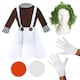 image 1 of Chocolate Factory Worker Costume - Wig, Face Paint & Gloves Brown | XL