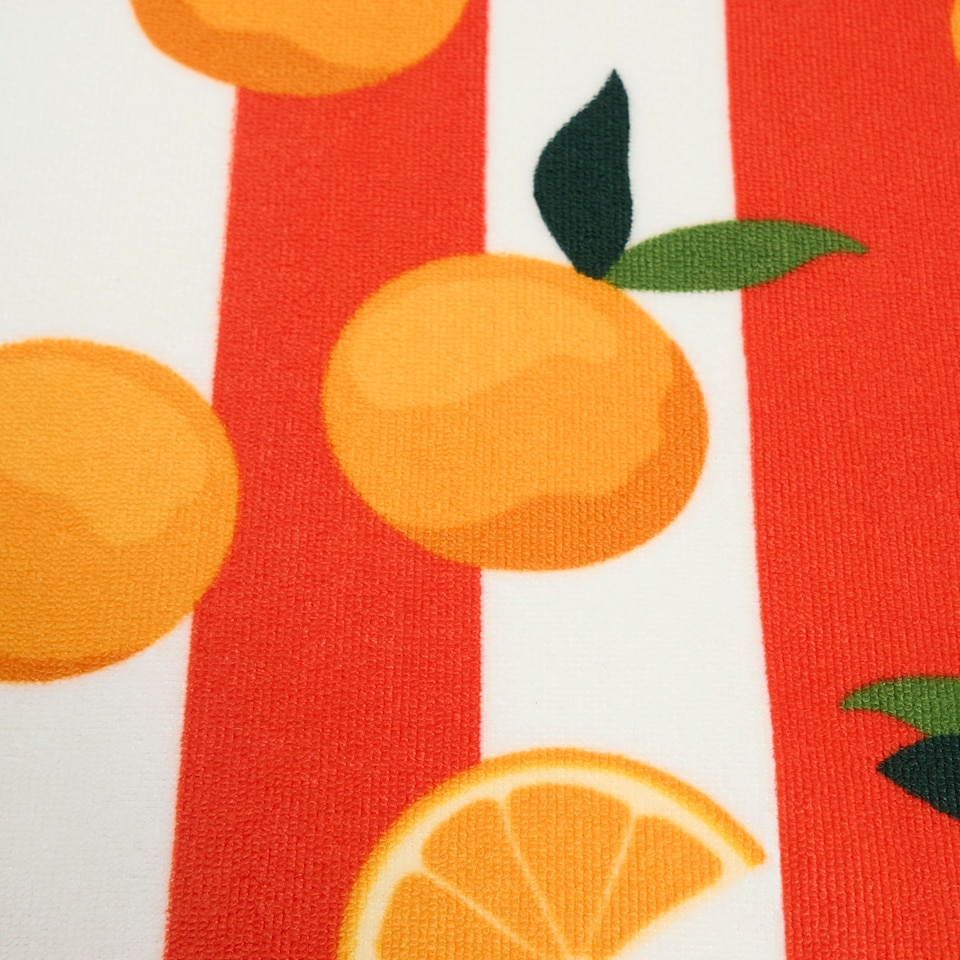 image 1 of OHS Vertical Stripe Soft Absorbent Quick Drying Travel Holiday Summer Beach Bath Towel Orange | One size