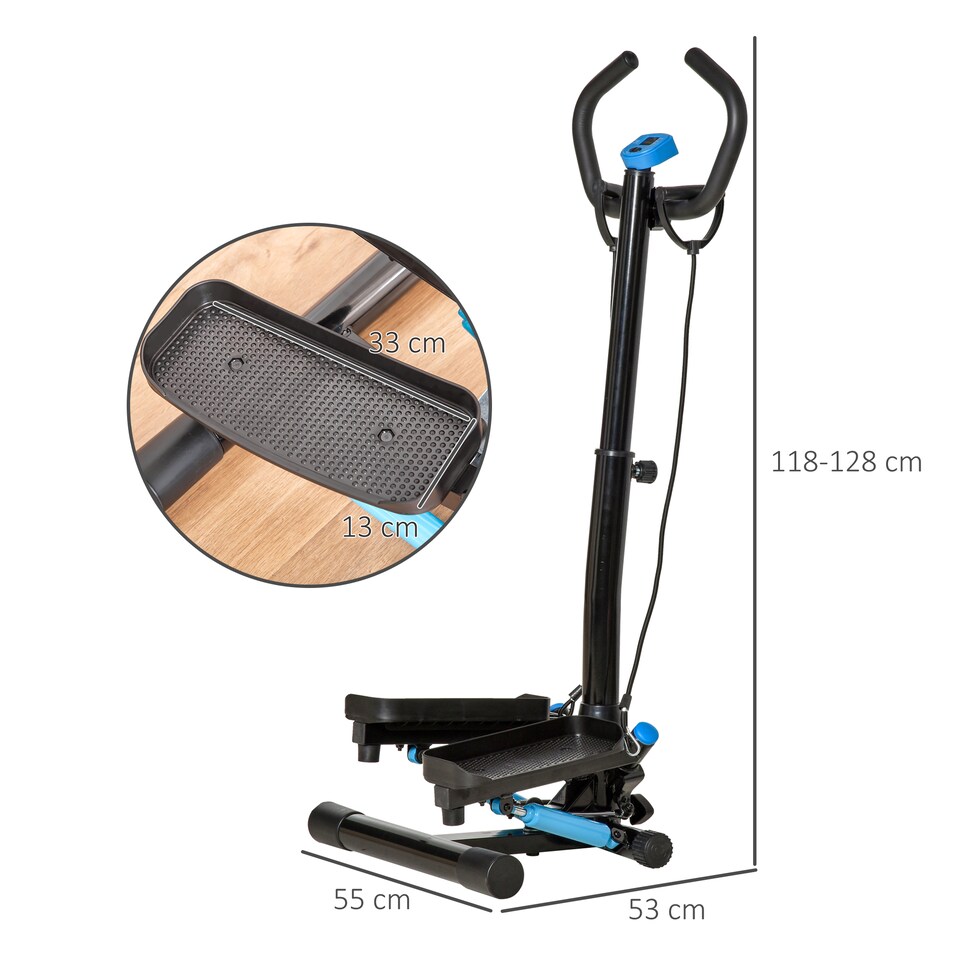 image 1 of HOMCOM Adjustable Twist Stepper Step Machine For Home Gym Aerobic Workout