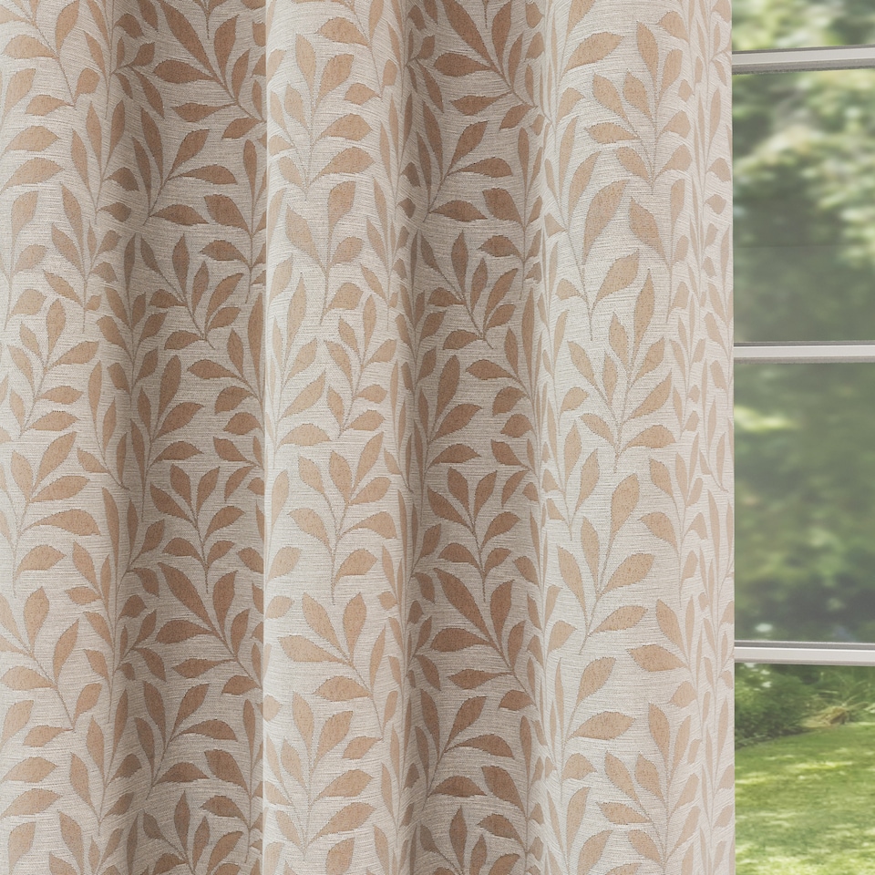 image 1 of Enhanced Living Sherwood 100% Blackout, Thermal Natural Curtains with Eyelet Header (PAIR) - 46x54 inch (117x137cm)