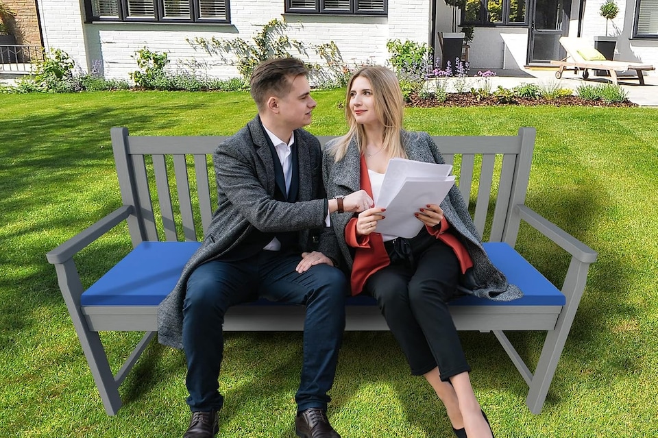 image 1 of Waterproof Garden Bench Cushion 3 Seater | Indoor & Outdoor Bench Seat Pad | Royal Blue