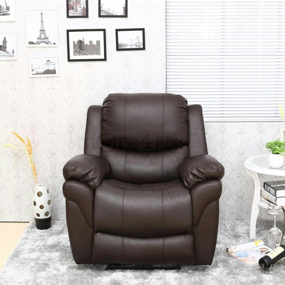 image 1 of Madison Electric Bonded Leather Automatic Recliner Home Lounge Chair (Brown)