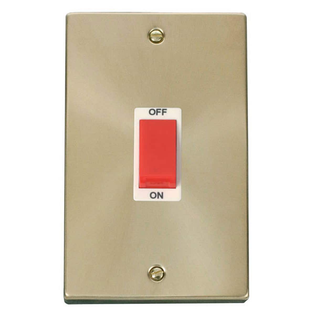 SE HOME Satin Brushed Brass 2 Gang Size 45A Switch Gold Satin Brass