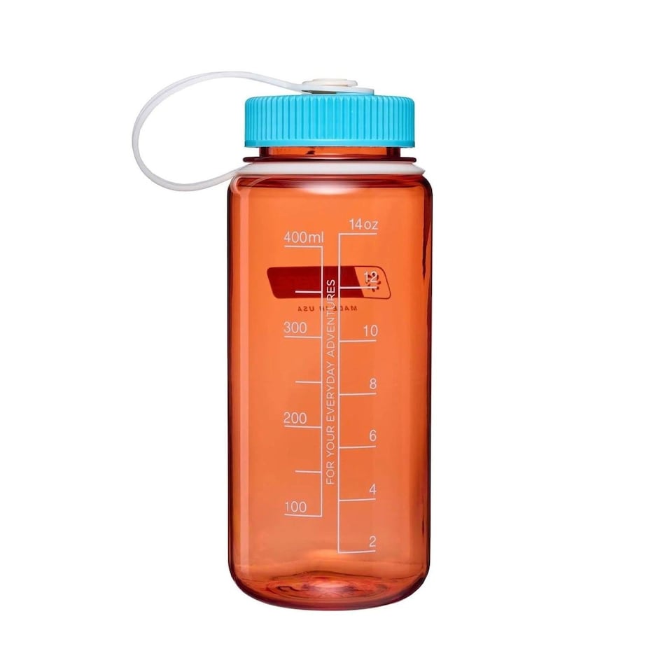 image 1 of Nalgene Wide Mouth 500ml Tritan Renew Water Bottle - Flame - Blue Atoll Cap