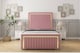 image 1 of Sloomy Boston Gold Pink Plush Bed Frame With Mattress With 50" Upholstered Headboard 4' Small Double