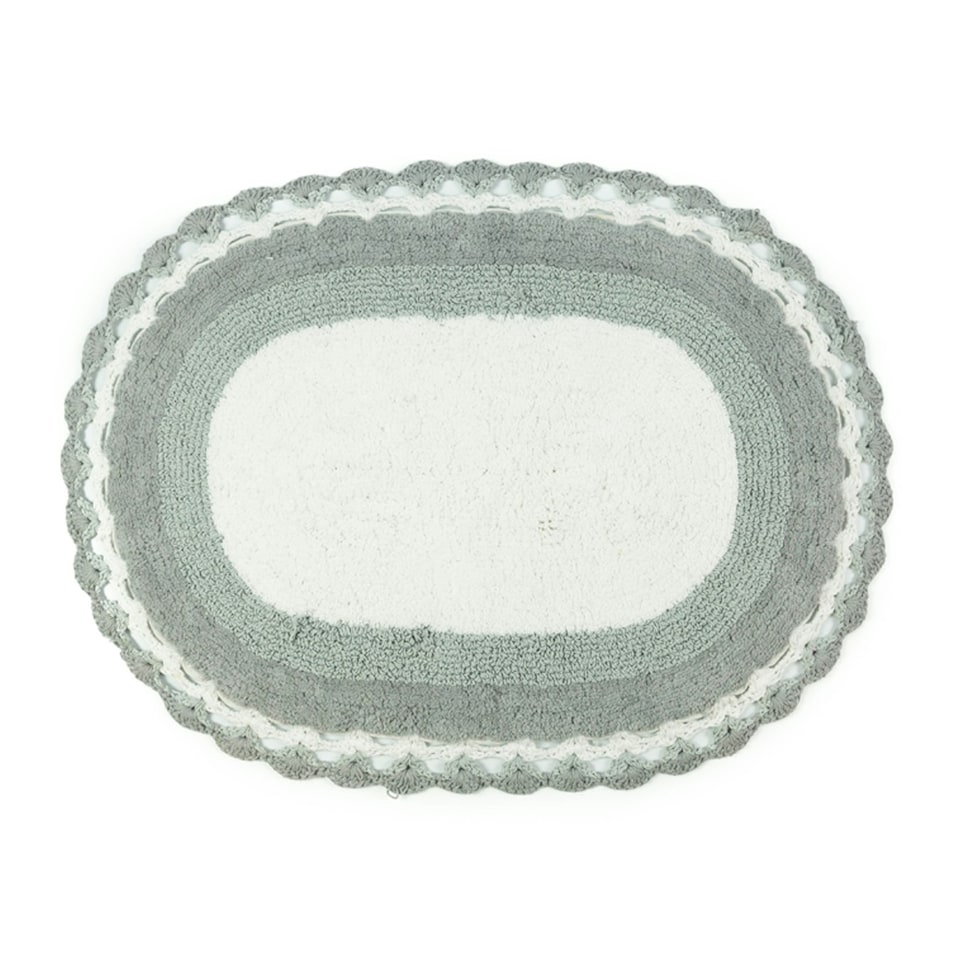 image 1 of Lauren Reversible Crochet Bath Mat - Grey