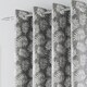 image 3 of Oakland Grey Leaf Pattern, Thermal, Room Darkening Pair of Curtains with Eyelet Top - 90 x 90 inch (229x229cm)