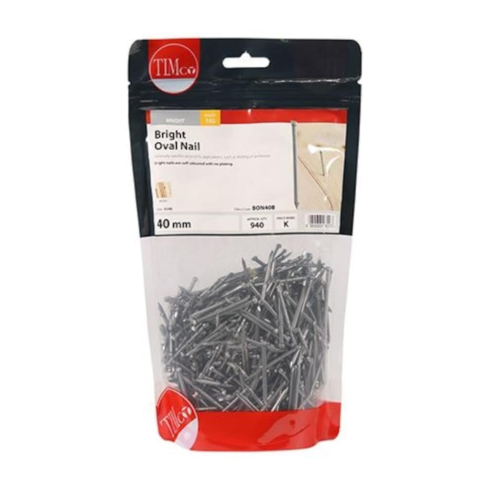 image 1 of Timco - Oval Nails - Bright (Size 40mm - 1 Kilograms)