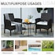 image 5 of Outsunny 45cm Square Metal Outdoor Patio Bistro Table Coffee Desk Black
