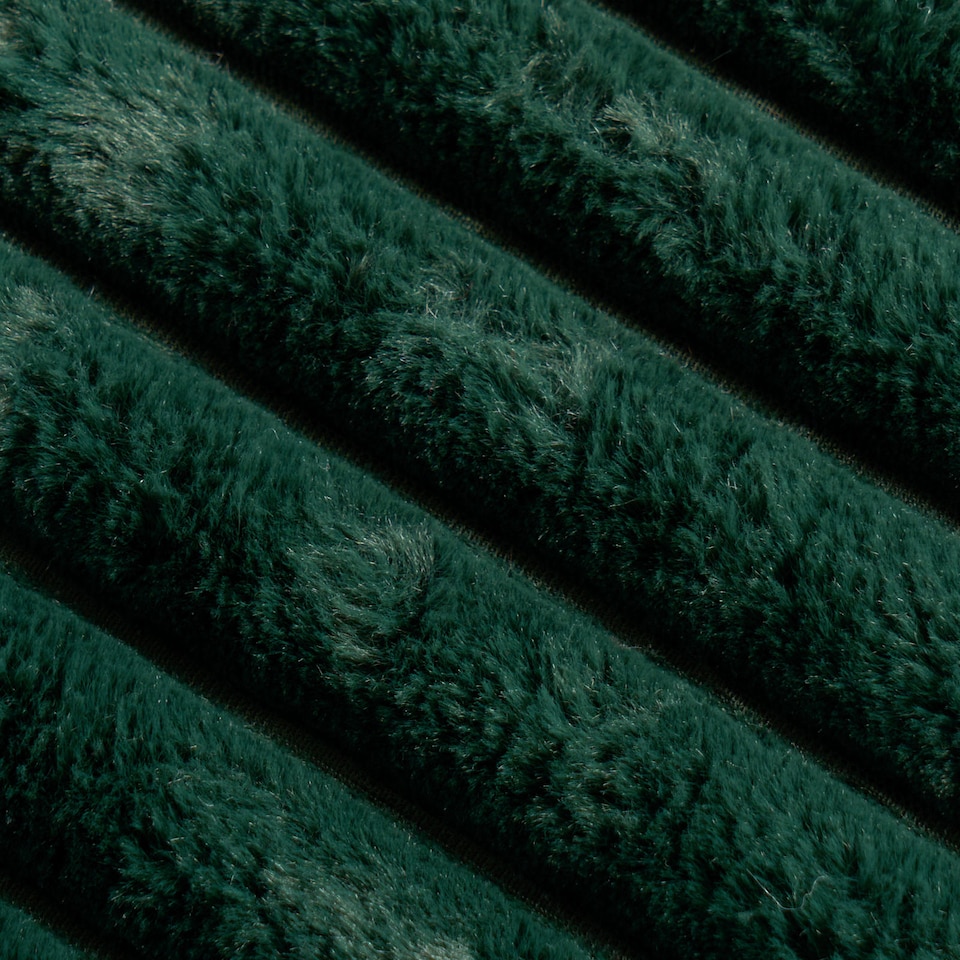 image 1 of OHS Faux Fur Ribbed Fleece Throw Blanket Winter Warm Supersoft