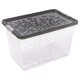 image 3 of Set of 6 33 Litre Elegant Jasmine Leaves Strong Stackable Plastic Storage Boxes Complete With Clip Locked Lids Clear