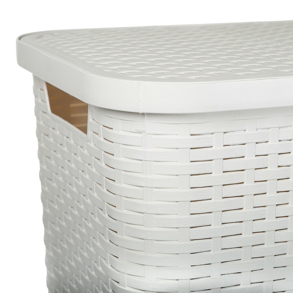 image 1 of 60L Plastic Laundry Bin Basket | Black | 1
