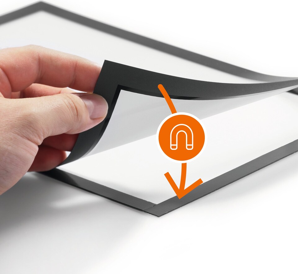 image 1 of Durable DURAFRAME Self Adhesive Magnetic Signage Frame | A3 Black | Black