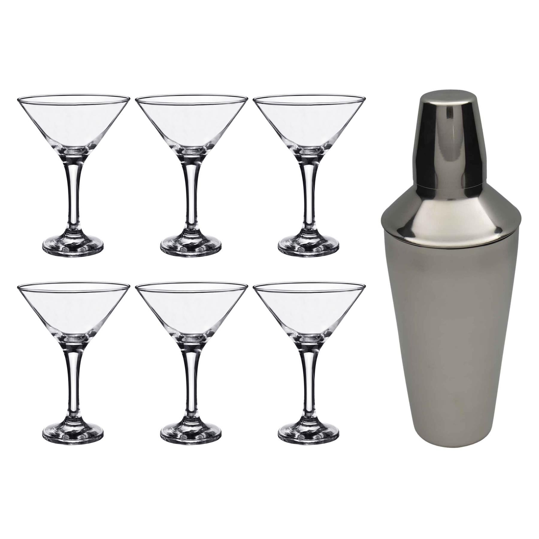 Rink Drink 7 Piece Martini Cocktail Shaker Set - 175ml in Silver