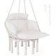image 2 of Outsunny Hanging Chair Outdoor Hammock Chair with Soft Cushion, Cotton Rope Boho Style Swing Chair, Hanging Garden Swing Seat for Indoor Outdoor, Cream White | Cream | Cream