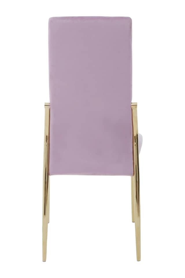 image 1 of Orsina Pink Velvet Dining Chair, Modern Dining Accent Chair, Pink & Gold Velvet Upholstered Dining Chair for Home