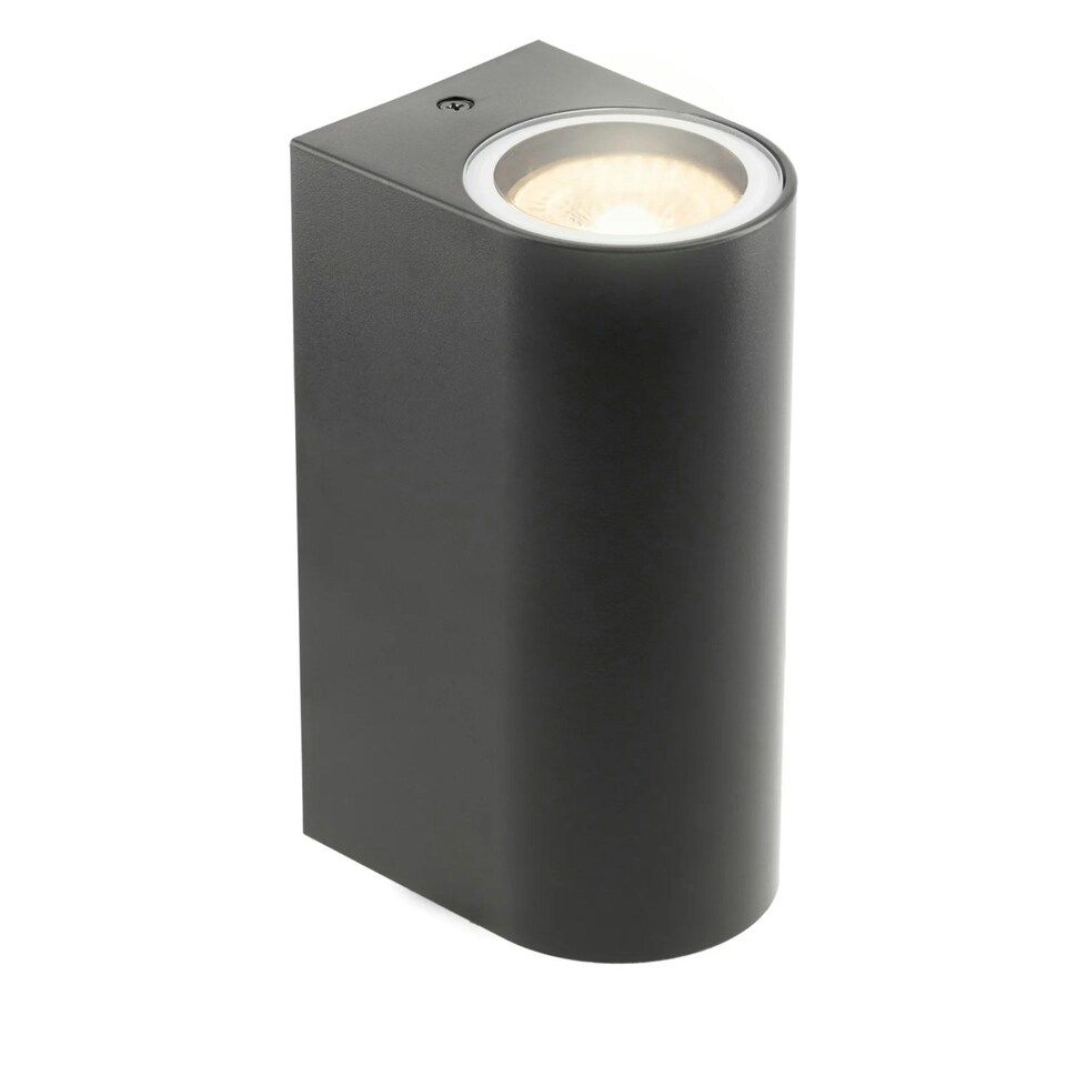 image 1 of CGC EILEEN Black Outdoor Curved Double Spotlight Wall Light Black