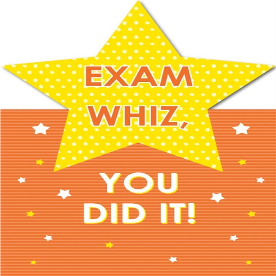 image 1 of HALLMARK EXAM CONGRATULATIONS YOU DID IT STAR DIE CUT GREETING CARD OPEN