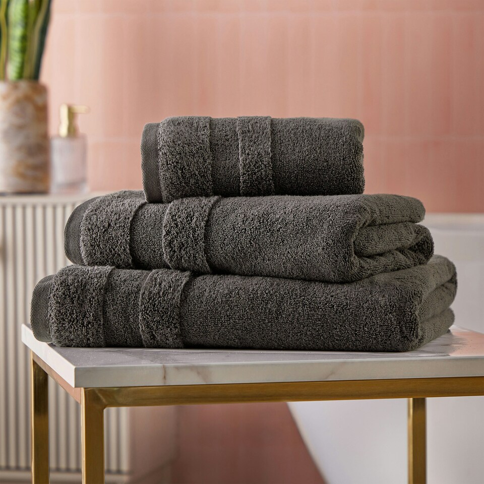 image 1 of Cosmo Living Supersoft Towels 100% BCI Cotton Grey | Charcoal | Bath sheet