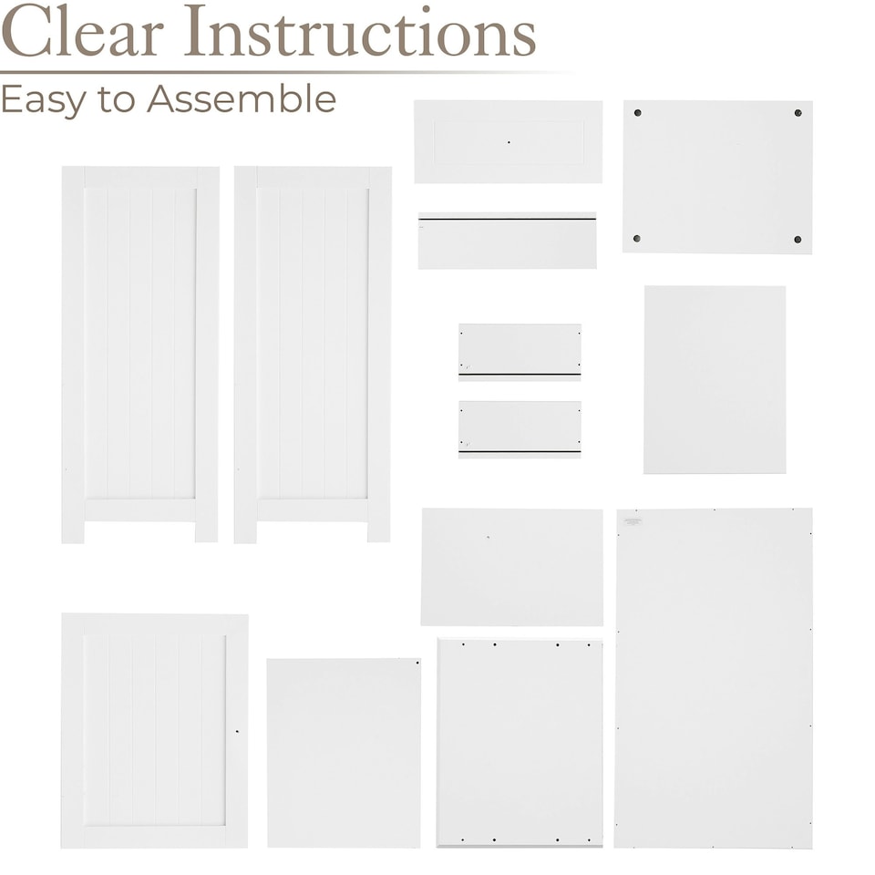 image 1 of Christow Bathroom Drawer Cabinet Wooden White Single Door Storage Cupboard Unit