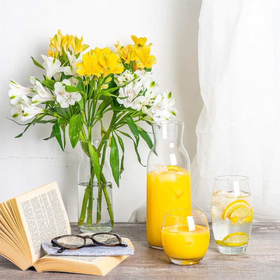 image 1 of Argon Tableware Brocca Glass Carafe with Silicone Lid - 1.2 Litre