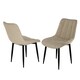 image 5 of Set of 4 Nova Modern Velvet Dining Chair Padded Seat Metal Legs (Beige)