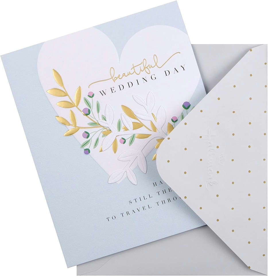 image 1 of Elegant Heart Design Open Beautiful Wedding Day Card