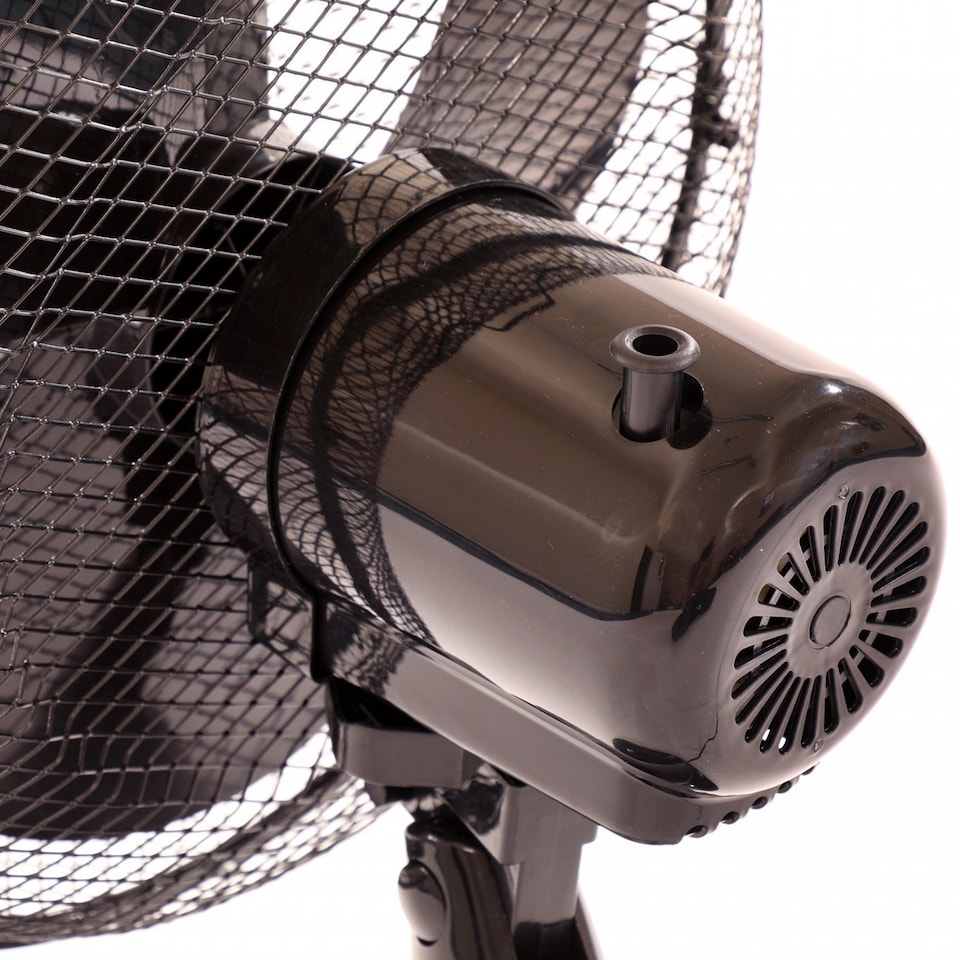 image 1 of 12 Inch 3 Speed Oscillating Black Electric Desk Home Office Fan