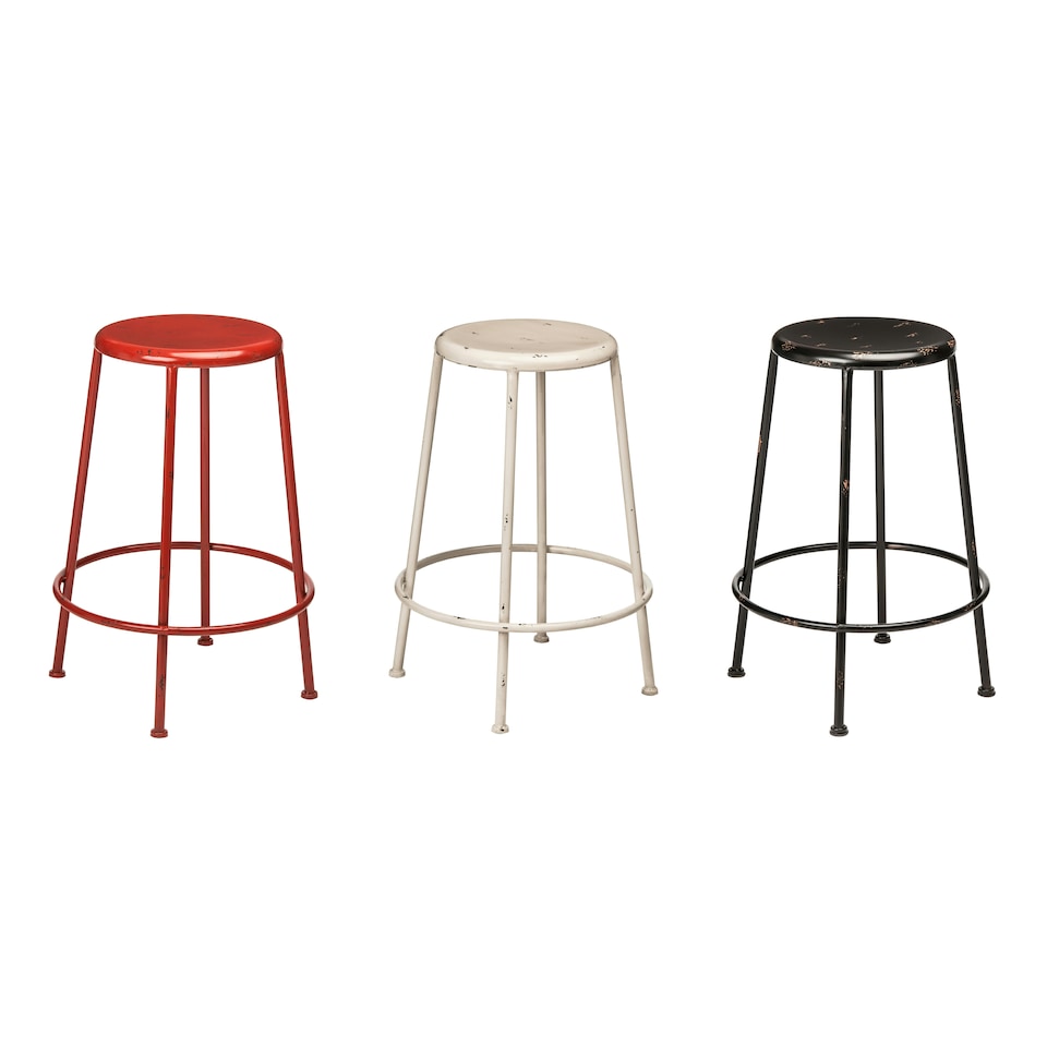 image 1 of Interiors by Premier Artisan Red Metal Bar Stool