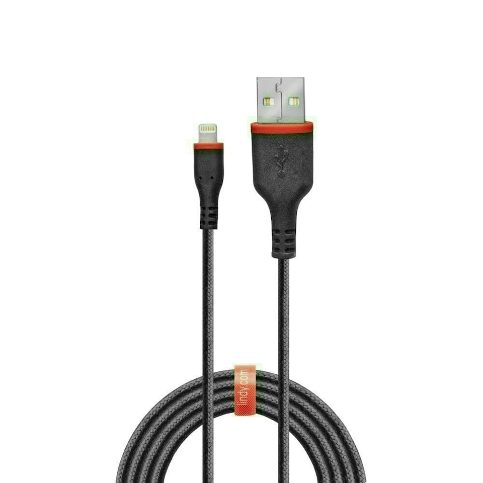 image 1 of 2m Reinforced USB Type A to Lightning Charge & Sync Cable