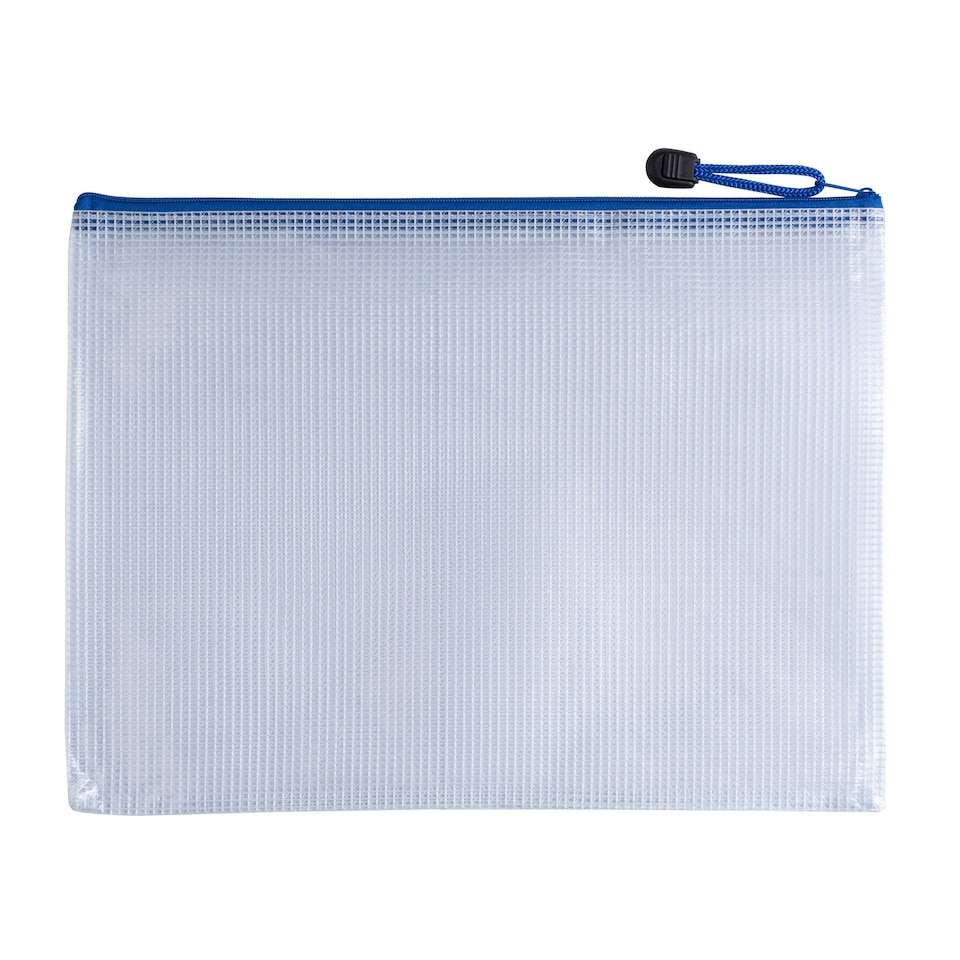 image 1 of Pack of 12 A5 Blue PVC Mesh Zip Bags