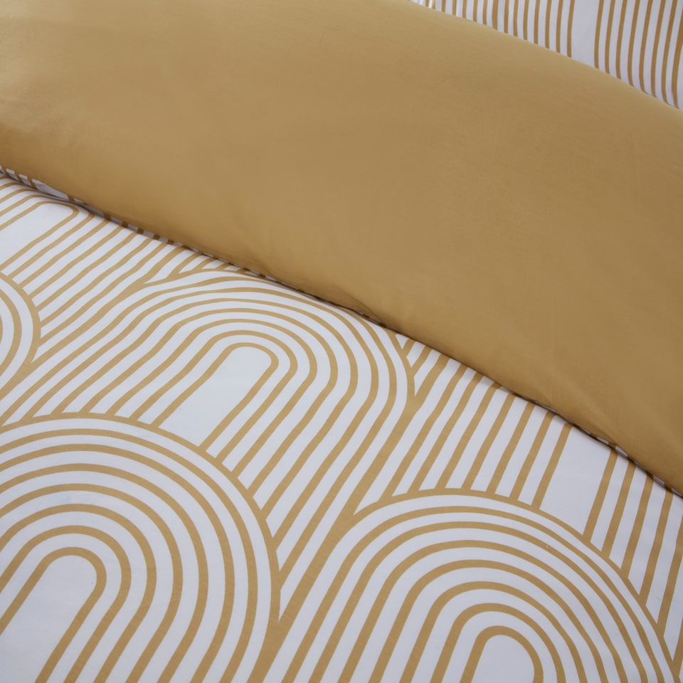 image 1 of Arches Geometric Cotton Blend Duvet Cover Set with Pillowcase