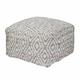 image 1 of Homescapes Sierra Natural Diamond Pattern Jute Square Bean Filled Pouffe - 60 cm