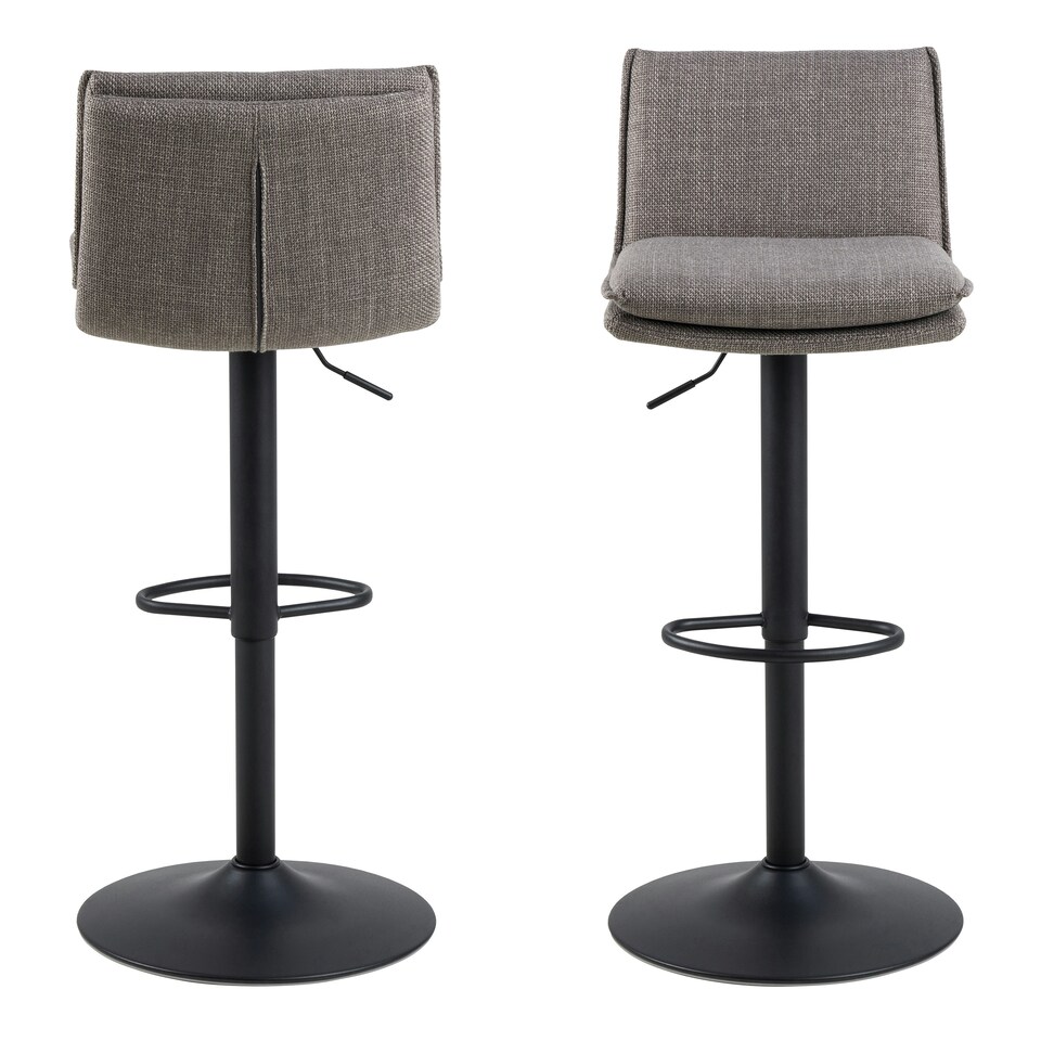 image 1 of Flynn Swivel Bar Stool with Height Adjustable Function in Light Grey-Brown.