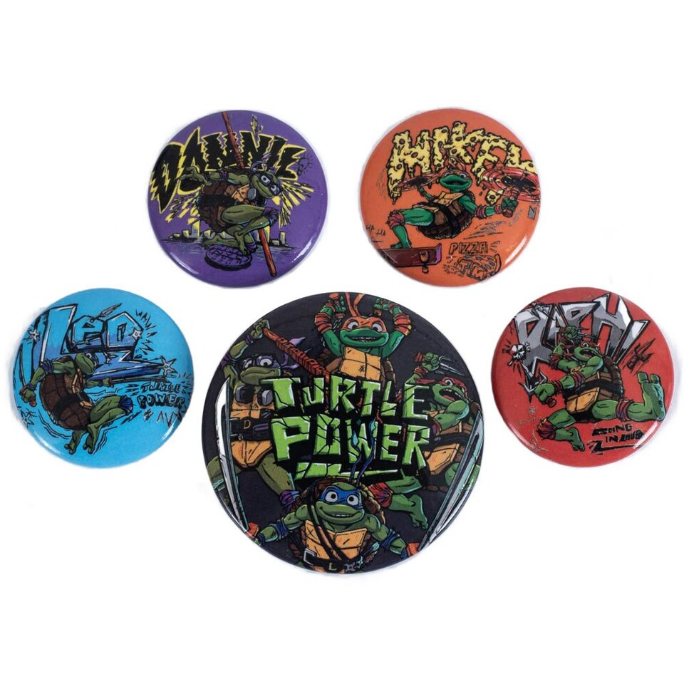 image 1 of Teenage Mutant Ninja Turtles Button Badge Set - Multicoloured - One Size
