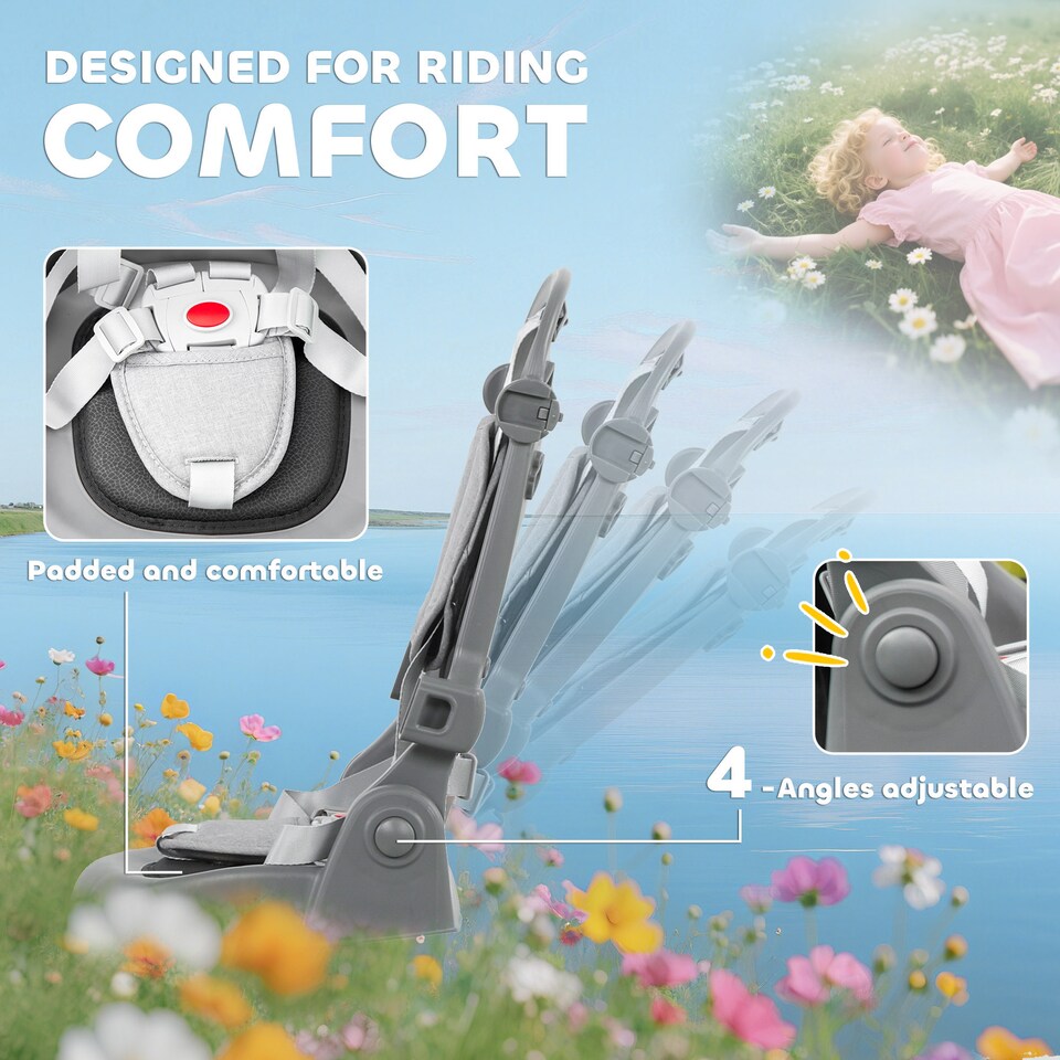 image 1 of AIYAPLAY 6 in 1 Kids Trike, Toddler Tricycle with Parent Handle, Grey