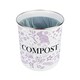 image 3 of Wild Rabbits Compost Caddy - Lilac Metal 2L Decorative Kitchen Food Waste Bin