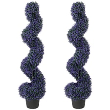 Artificial Boxwood Topiary Tree with 840 Leaves, Set of 2