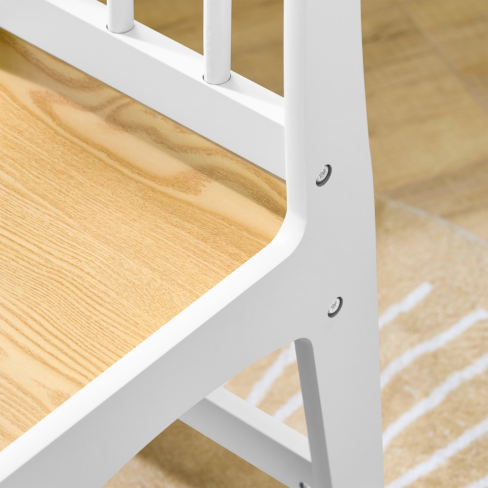 image 1 of SoBuy Kids Desk and Chair Set with 2 Storage Shelves and Paper Roll Holder, White/Natural, 31.4x19.6x25.1 in, 15.3 kg - KMB60-WN