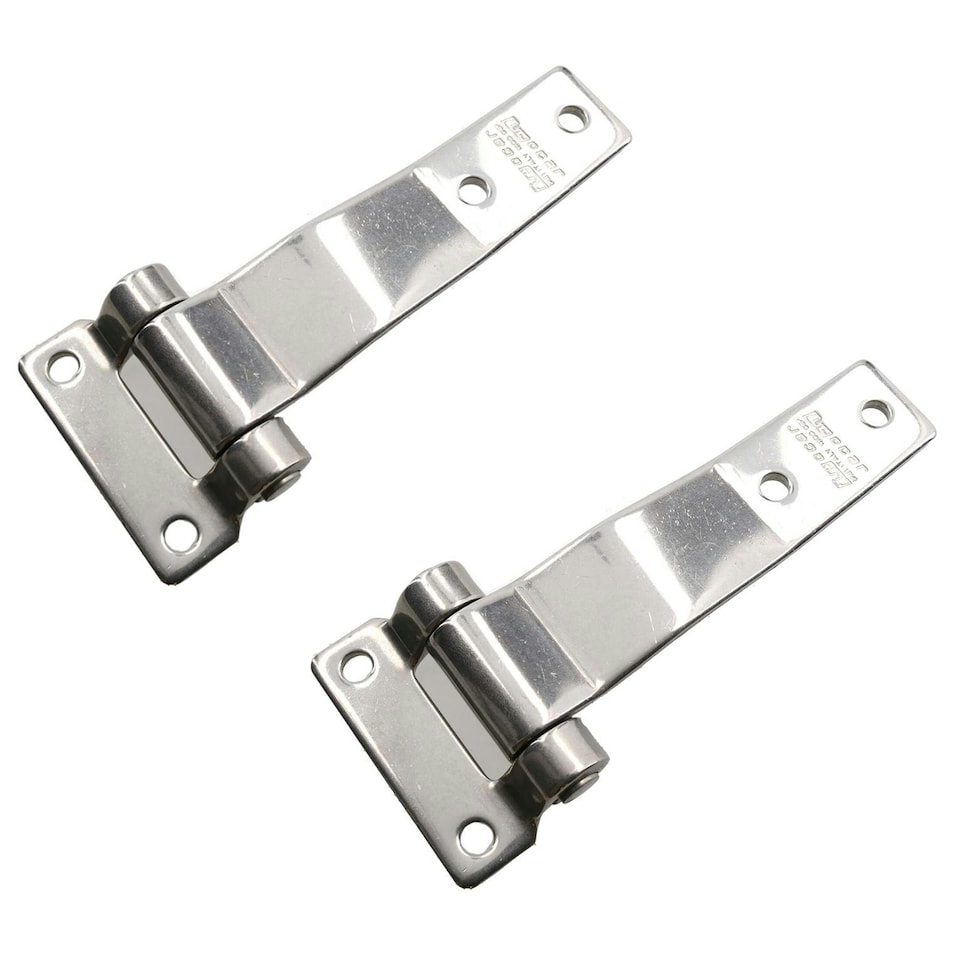 image 1 of 2pk 145mm Strap Hinge Stainless Steel Locker Door Hatch 316 Marine Grade Silver