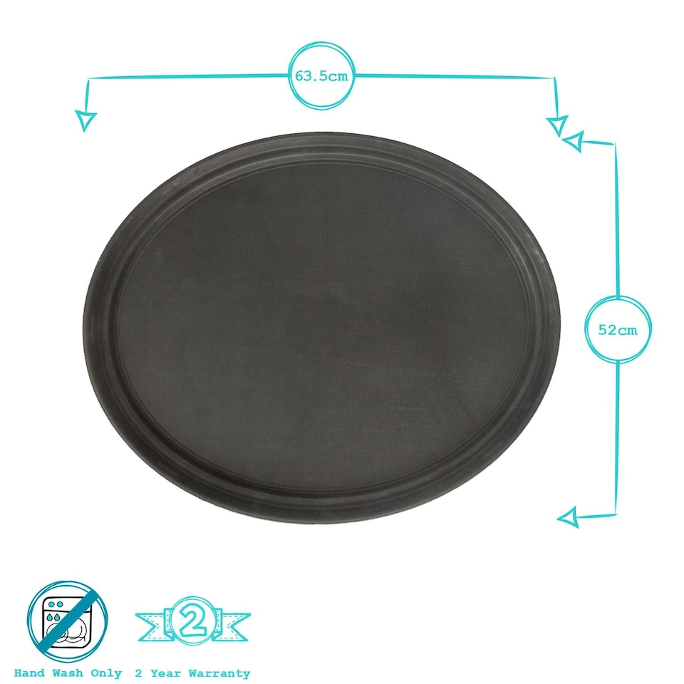 image 1 of Argon Tableware Oval Non-Slip Serving Tray - 63.5cm x 52cm - Black | Black | Black