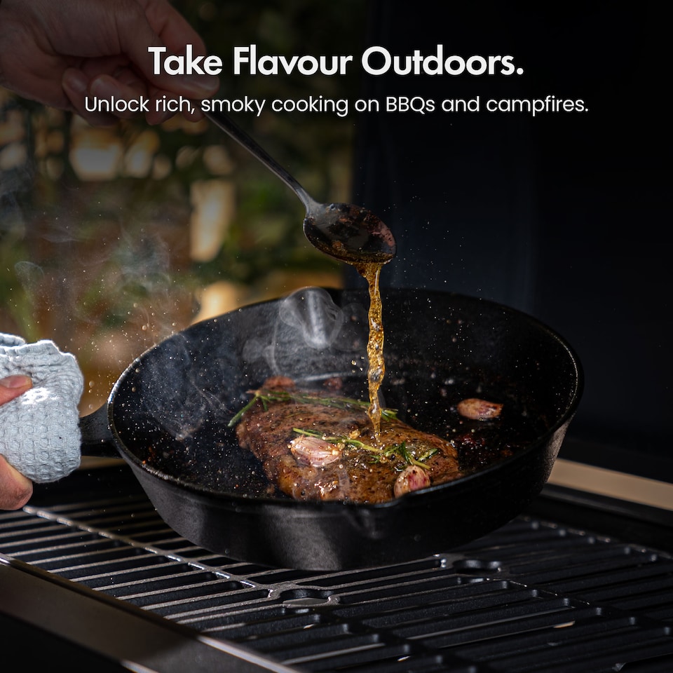 image 1 of VonShef 3Pc Cast Iron Skillet Pan Set - 6", 8", 10"