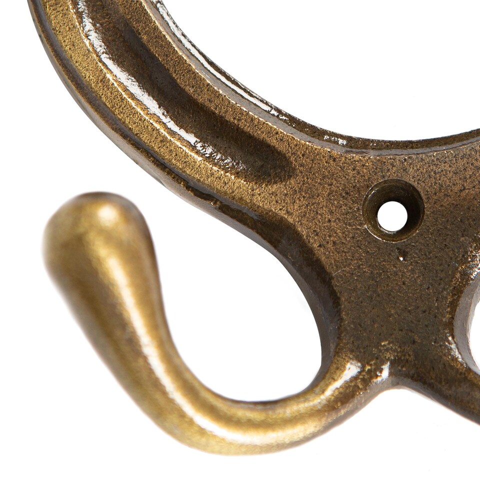 image 1 of Hammer & Tongs Horse Shoe Double Coat Hook - W100mm x H110mm - Brass | Gold | Brass | One Size