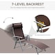 image 3 of Outsunny Sun Lounger Recliner w/ Pillow Foldable 7 Levels Texteline Brown