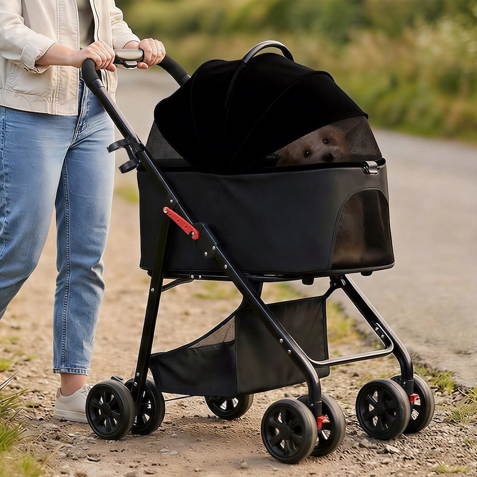 image 1 of Skylos Pet Stroller Dog Cat Puppy Pram Pushchair Travel Cart Buggy Carrier