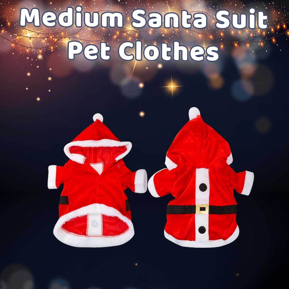 image 1 of PMS Christmas Medium Dog Santa Suit - Red - Size Medium - 1 Pack