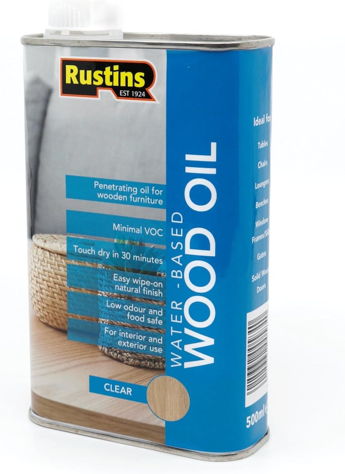 Rustins Water-Based Wood Oil Clear Quick Drying Furniture Treatment 500ml