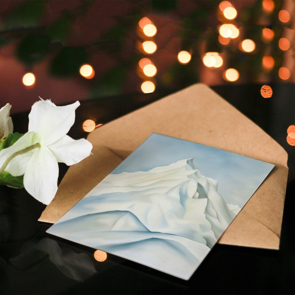 image 1 of Snow Capped Mountain Icy White Simple Him Her Birthday Card
